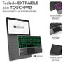 Sublim KeyTab Pro BT Funda Teclado para iPad 10.9" 10a Gen - Negro, Retroiluminado 7 Colores, Touchpad, Bluetooth 5.2, Español, SUBKT4-BTPI03